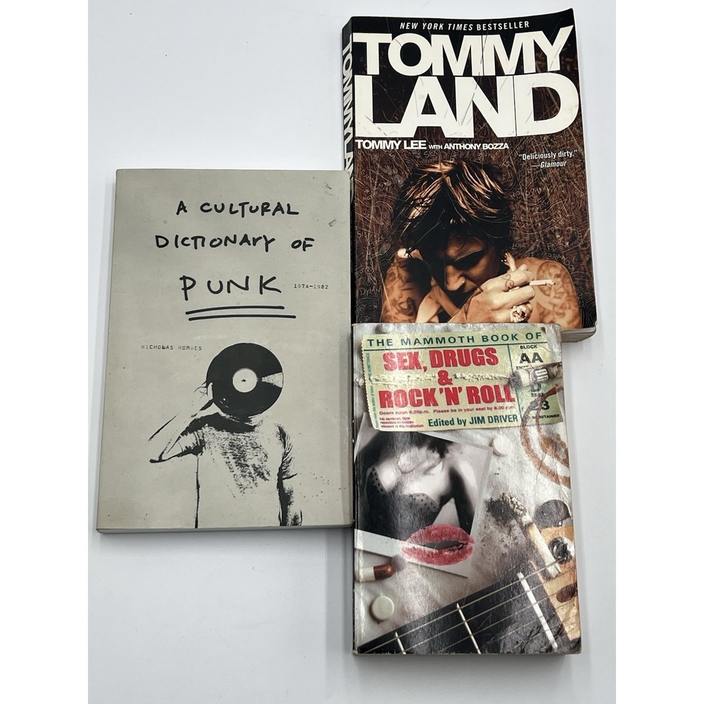 Punk Rock Book Lot Tommy Lee Tommyland + Punk Dictionary‎ + Rock Music